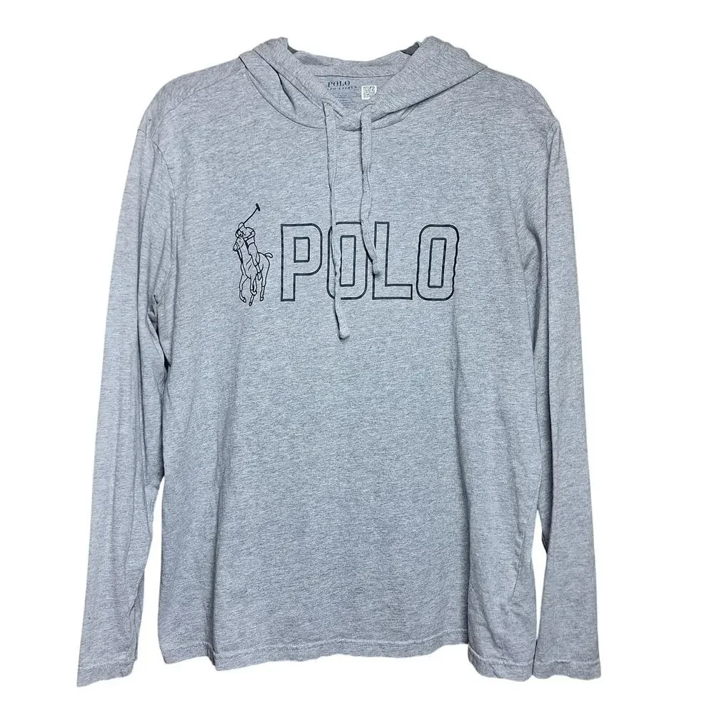Polo Ralph Lauren Big Pony hooded long-sleeve T-shirt front & back logo graphic